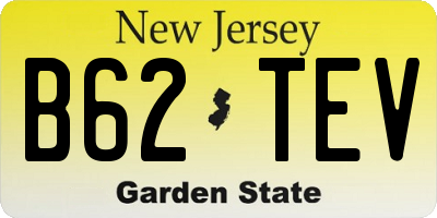 NJ license plate B62TEV