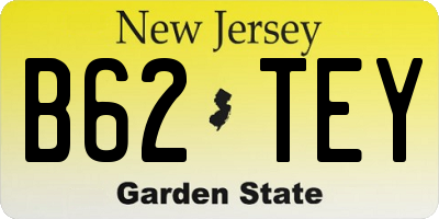 NJ license plate B62TEY