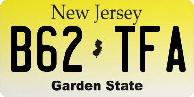 NJ license plate B62TFA