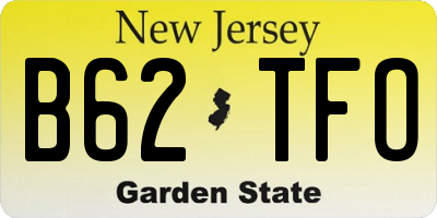 NJ license plate B62TFO