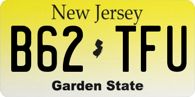 NJ license plate B62TFU