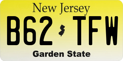 NJ license plate B62TFW