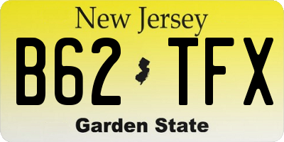 NJ license plate B62TFX