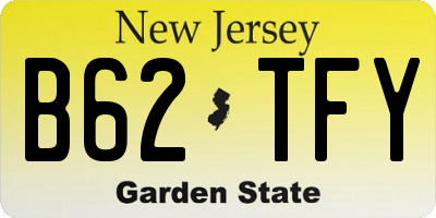 NJ license plate B62TFY