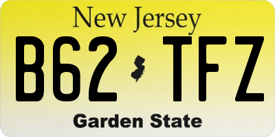 NJ license plate B62TFZ