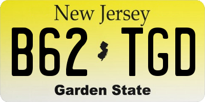 NJ license plate B62TGD