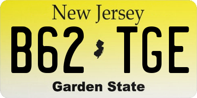 NJ license plate B62TGE