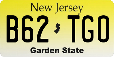 NJ license plate B62TGO