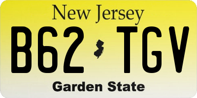NJ license plate B62TGV