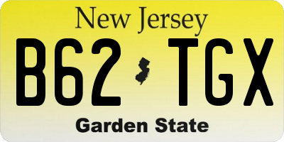 NJ license plate B62TGX