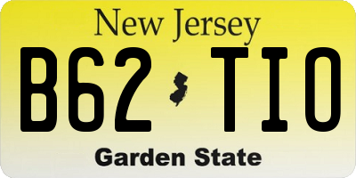 NJ license plate B62TIO