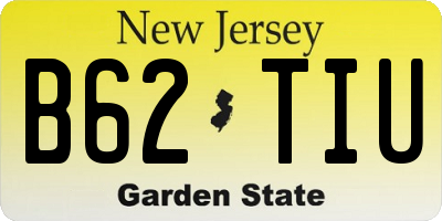 NJ license plate B62TIU