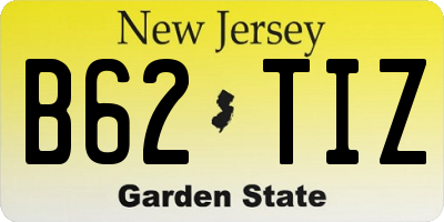 NJ license plate B62TIZ