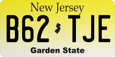 NJ license plate B62TJE