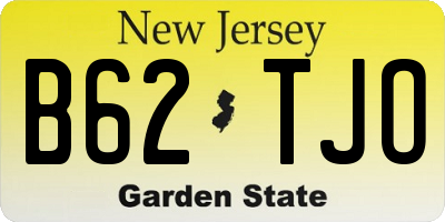 NJ license plate B62TJO