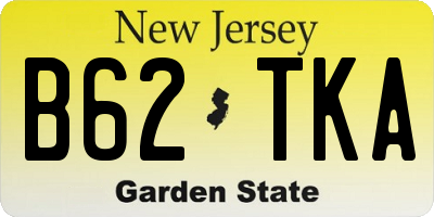 NJ license plate B62TKA