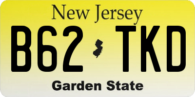 NJ license plate B62TKD