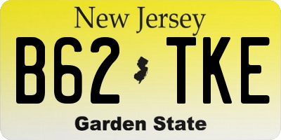 NJ license plate B62TKE