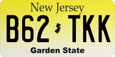 NJ license plate B62TKK