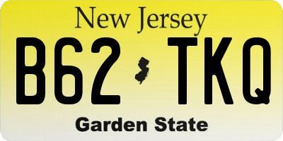 NJ license plate B62TKQ