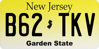 NJ license plate B62TKV
