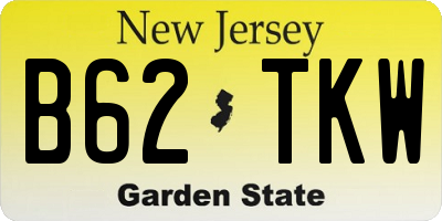 NJ license plate B62TKW