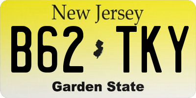 NJ license plate B62TKY
