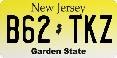 NJ license plate B62TKZ