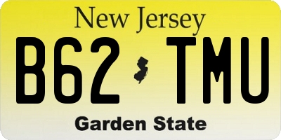 NJ license plate B62TMU