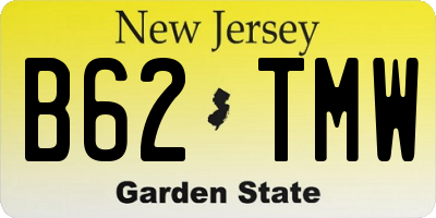 NJ license plate B62TMW