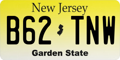 NJ license plate B62TNW