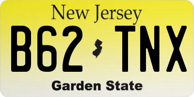NJ license plate B62TNX