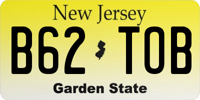 NJ license plate B62TOB