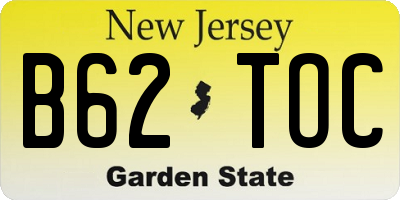 NJ license plate B62TOC