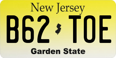 NJ license plate B62TOE