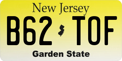 NJ license plate B62TOF