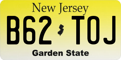 NJ license plate B62TOJ