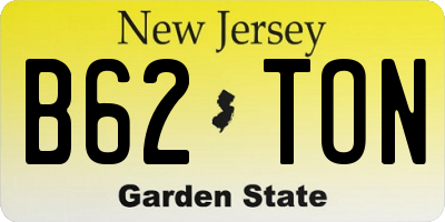 NJ license plate B62TON