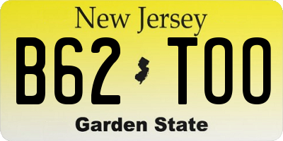 NJ license plate B62TOO