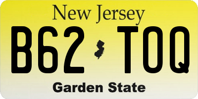 NJ license plate B62TOQ
