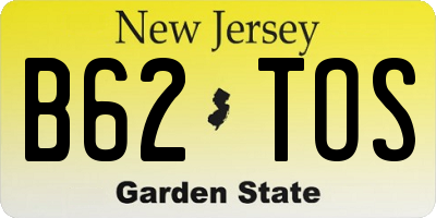 NJ license plate B62TOS