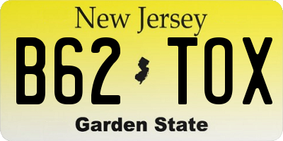 NJ license plate B62TOX