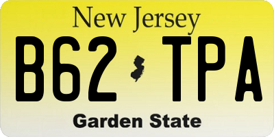 NJ license plate B62TPA