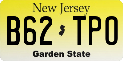 NJ license plate B62TPO