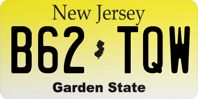 NJ license plate B62TQW