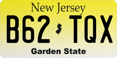 NJ license plate B62TQX