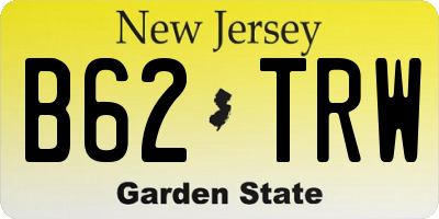 NJ license plate B62TRW