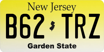NJ license plate B62TRZ