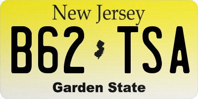 NJ license plate B62TSA