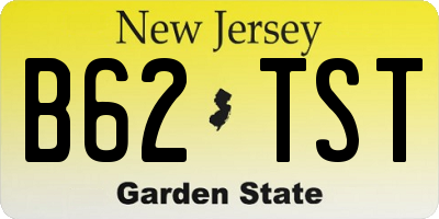 NJ license plate B62TST